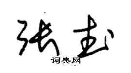 朱錫榮張武草書個性簽名怎么寫