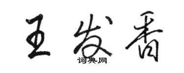 駱恆光王發香行書個性簽名怎么寫