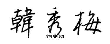 王正良韓秀梅行書個性簽名怎么寫