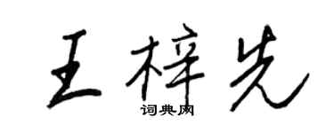 王正良王梓先行書個性簽名怎么寫
