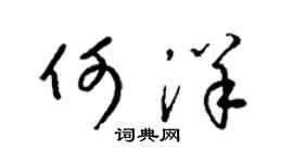 梁錦英何洋草書個性簽名怎么寫