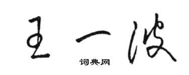 駱恆光王一波草書個性簽名怎么寫