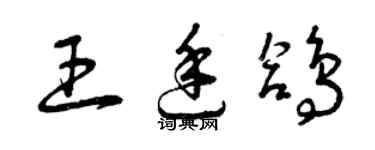 曾慶福王廷鴿草書個性簽名怎么寫