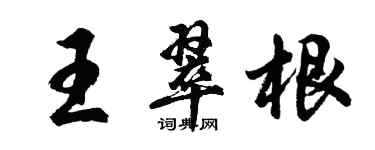 胡問遂王翠根行書個性簽名怎么寫
