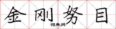 袁強金剛努目楷書怎么寫