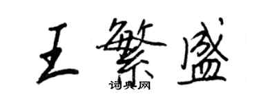 王正良王繁盛行書個性簽名怎么寫