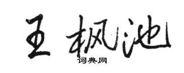 駱恆光王楓池行書個性簽名怎么寫
