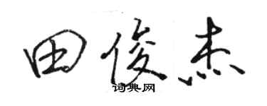 駱恆光田俊傑行書個性簽名怎么寫