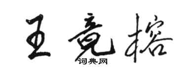 駱恆光王竟榕行書個性簽名怎么寫