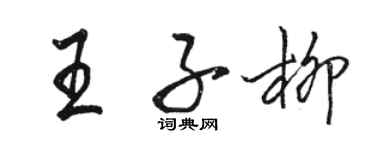 駱恆光王子柳行書個性簽名怎么寫