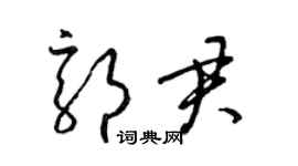 梁錦英郭君草書個性簽名怎么寫