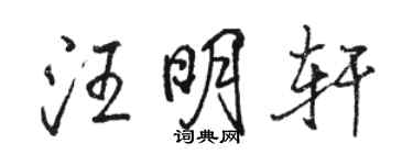 駱恆光汪明軒行書個性簽名怎么寫