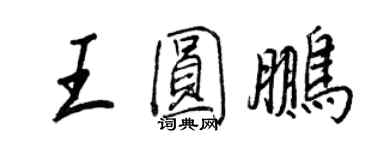 王正良王圓鵬行書個性簽名怎么寫
