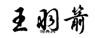 胡問遂王羽箭行書個性簽名怎么寫