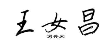 王正良王女昌行書個性簽名怎么寫