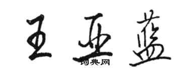 駱恆光王亞藍行書個性簽名怎么寫