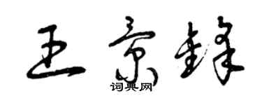 曾慶福王景鋒草書個性簽名怎么寫