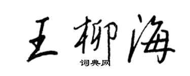 王正良王柳海行書個性簽名怎么寫