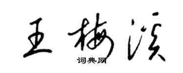 梁錦英王梅溪草書個性簽名怎么寫