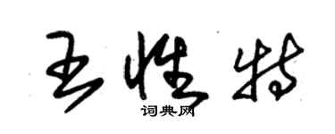 朱錫榮王性特草書個性簽名怎么寫