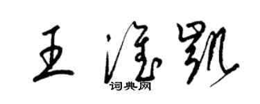 梁錦英王淮凱草書個性簽名怎么寫