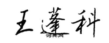 王正良王蓬科行書個性簽名怎么寫