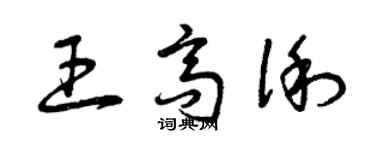 曾慶福王高俐草書個性簽名怎么寫