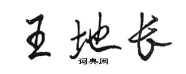 駱恆光王地長行書個性簽名怎么寫