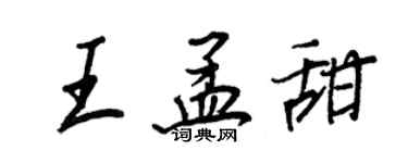 王正良王孟甜行書個性簽名怎么寫