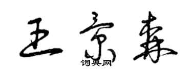 曾慶福王景森草書個性簽名怎么寫