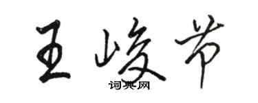 駱恆光王峻節行書個性簽名怎么寫