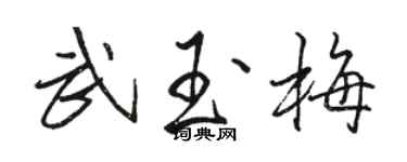駱恆光武玉梅行書個性簽名怎么寫