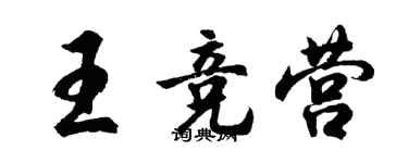 胡問遂王競營行書個性簽名怎么寫