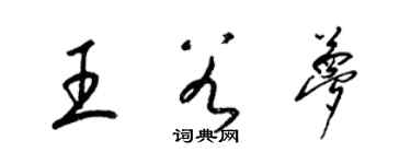 梁錦英王谷夢草書個性簽名怎么寫