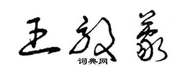 曾慶福王效蒙草書個性簽名怎么寫