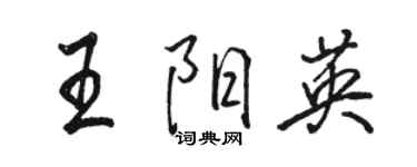 駱恆光王陽英行書個性簽名怎么寫