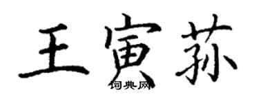 丁謙王寅蓀楷書個性簽名怎么寫