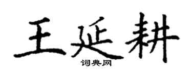 丁謙王延耕楷書個性簽名怎么寫
