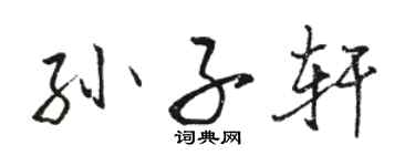 駱恆光孫子軒行書個性簽名怎么寫