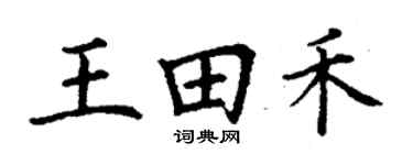 丁謙王田禾楷書個性簽名怎么寫