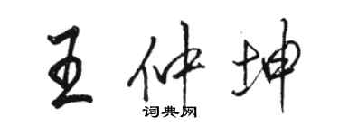 駱恆光王仲坤行書個性簽名怎么寫