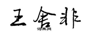 曾慶福王舍非行書個性簽名怎么寫