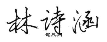 駱恆光林詩涵行書個性簽名怎么寫