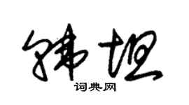 朱錫榮韓坦草書個性簽名怎么寫