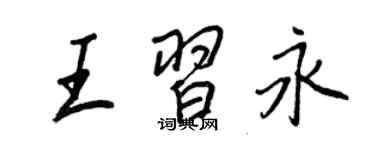 王正良王習永行書個性簽名怎么寫