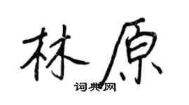 王正良林原行書個性簽名怎么寫