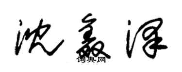 朱錫榮沈鑫澤草書個性簽名怎么寫