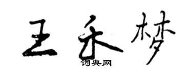 曾慶福王禾夢行書個性簽名怎么寫