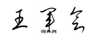 梁錦英王軍會草書個性簽名怎么寫