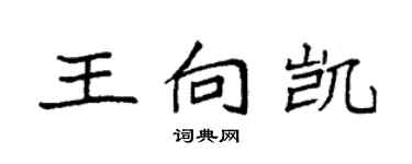 袁強王向凱楷書個性簽名怎么寫